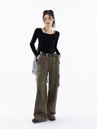 High Waist Retro Cargo Pants