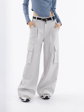 High-Waist Straight Cargo Pants