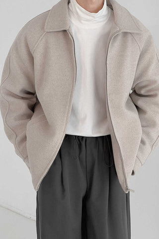 Woolen quilted lapel padded Jacket