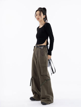 High Waist Retro Cargo Pants