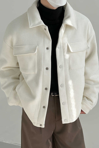 Quilted lapel padded short casual loose fit Jacket