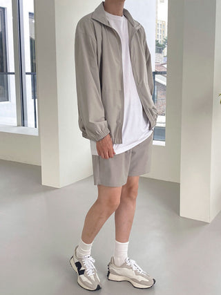 casual sports jacket and shorts two-piece set