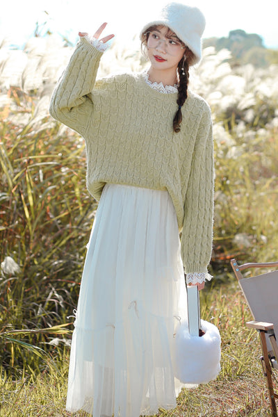 High waist slimming plus velvet mesh a-line skirt