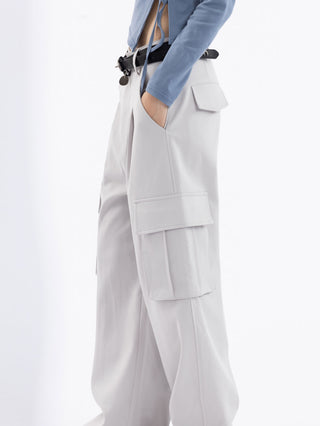 High-Waist Straight Cargo Pants