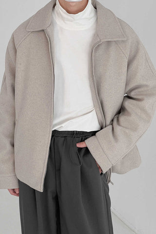 Woolen quilted lapel padded Jacket