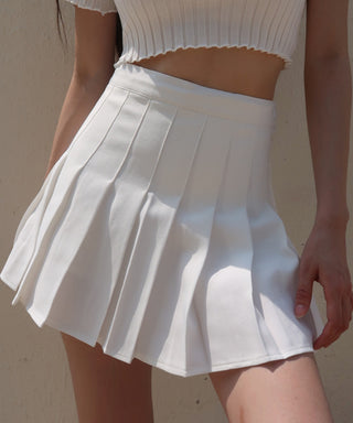 retro high waist woven pleated skirt