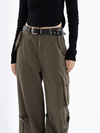 High Waist Retro Cargo Pants