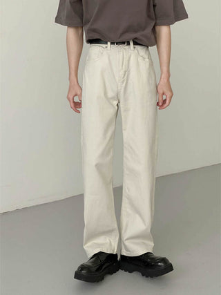 Washed Cotton Casual Loose Fit Jeans