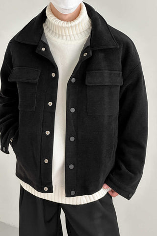 Quilted lapel padded short casual loose fit Jacket