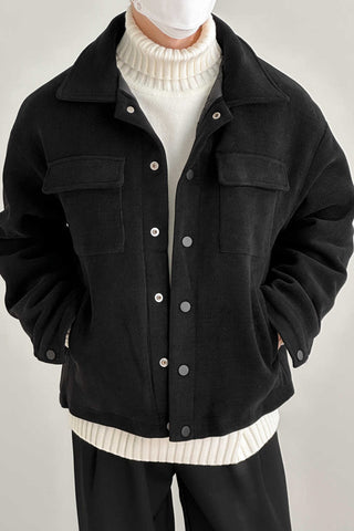 Quilted lapel padded short casual loose fit Jacket