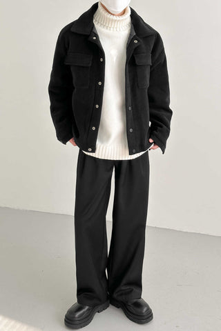 Quilted lapel padded short casual loose fit Jacket