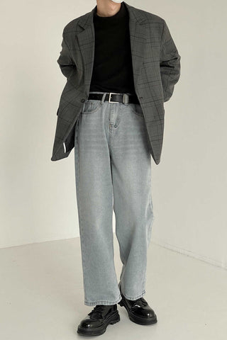 Plaid loose fit Casual Suit Jacket