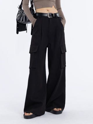 High-Waist Straight Cargo Pants