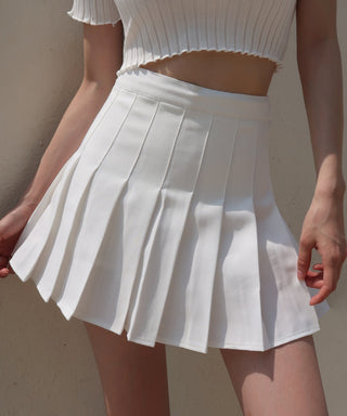 retro high waist woven pleated skirt