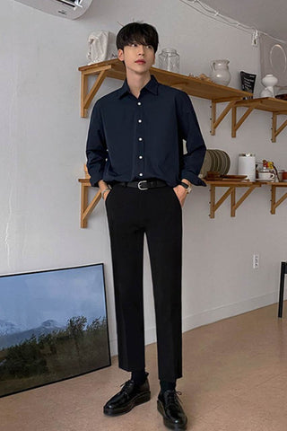 Long-Sleeved Free Ironing Loose Casual Shirt