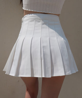 retro high waist woven pleated skirt