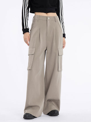 High-Waist Straight Cargo Pants