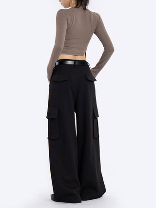 High-Waist Straight Cargo Pants