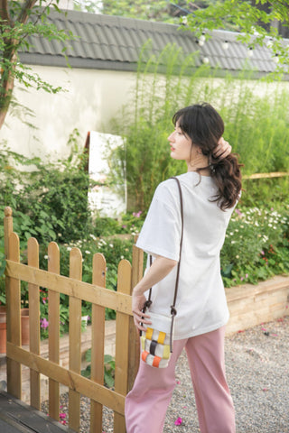 tulip print loose pure cotton t-shirt