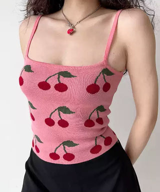 Cherry slim high waist short top