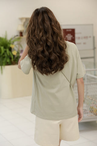 casual solid color loose pure cotton T-shirt