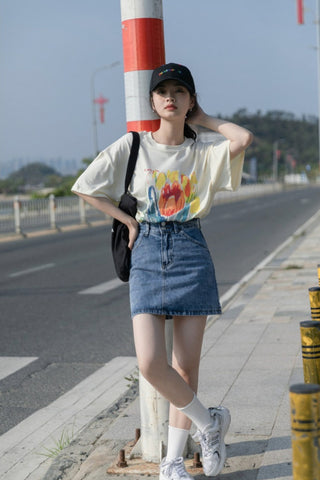 Loose Pure Cotton cool art T-Shirt
