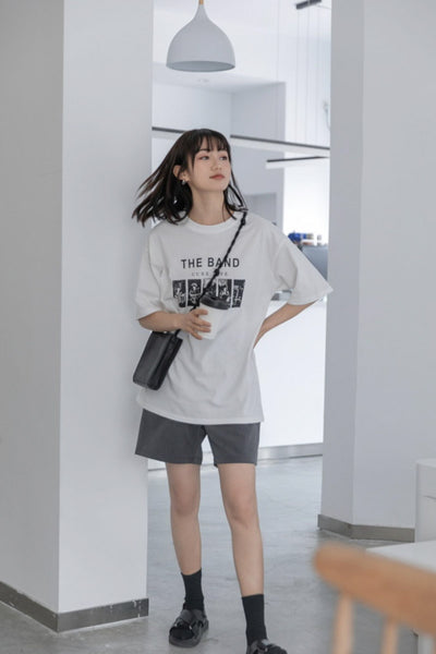 pure cotton loose design short-sleeved T-shirt