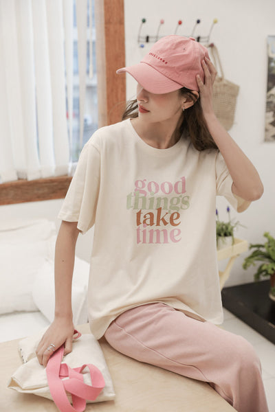 loose new print pure cotton t-shirt