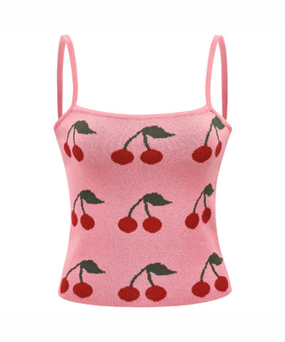 Cherry slim high waist short top