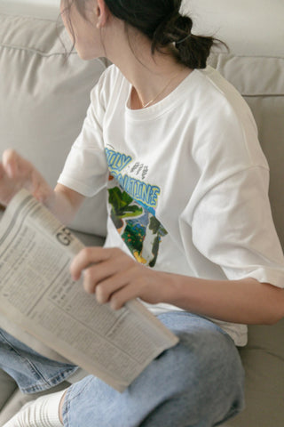 pure cotton cartoon print t-shirt