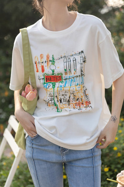 loose pure cotton white t-shirt