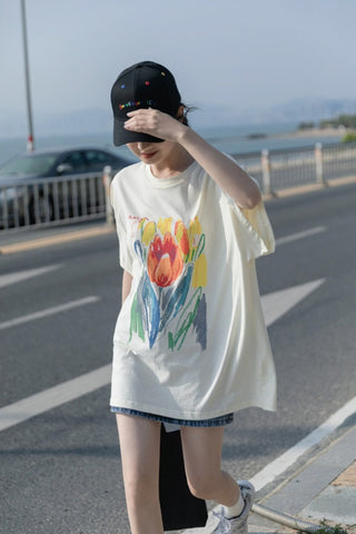 Loose Pure Cotton cool art T-Shirt