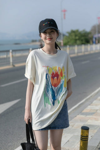 Loose Pure Cotton cool art T-Shirt