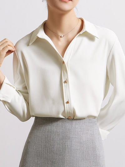 v-neck drape long sleeve shirt