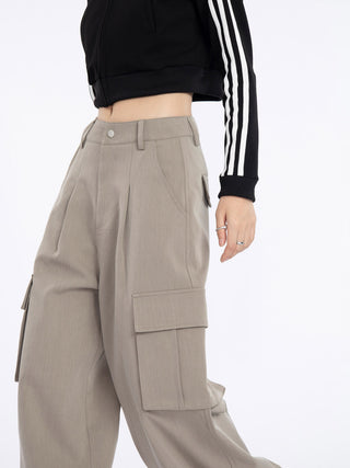 High-Waist Straight Cargo Pants