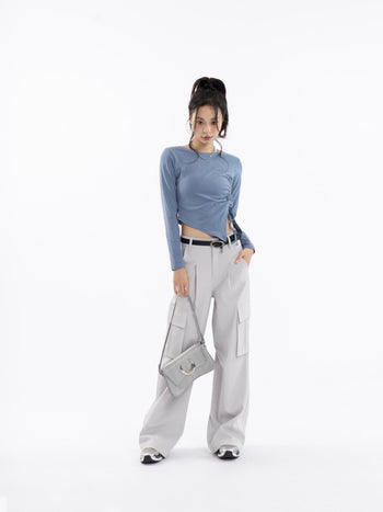 High-Waist Straight Cargo Pants