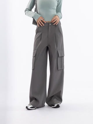High-Waist Straight Cargo Pants