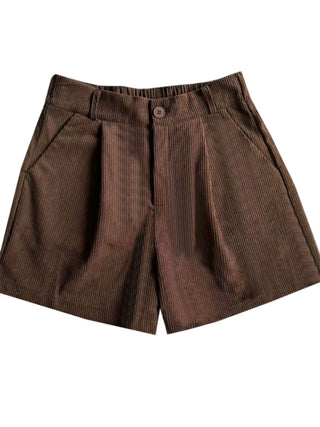 corduroy wide-leg short pants