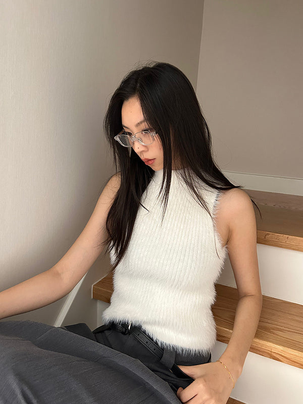 mink fur knitted sweater