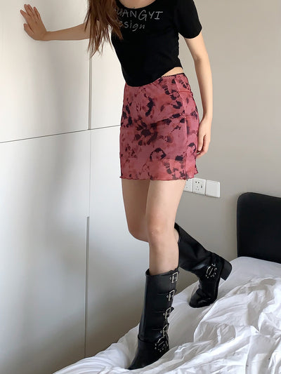 Claret Mesh skirt