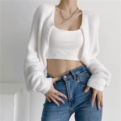retro loose knitted cardigan
