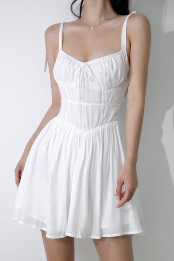 French Fairy White Waist Slim Suspender Dress