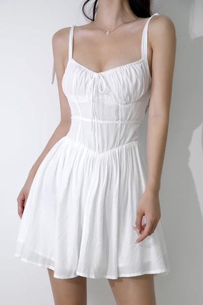 French Fairy White Waist Slim Suspender Dress