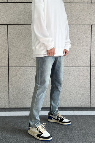 Micro-Torn Stretch Blue Jeans
