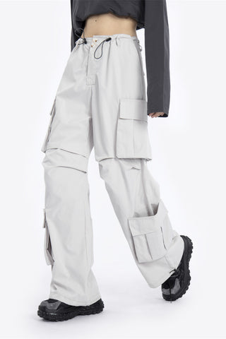 High Waist Drawstring Detachable Cargo Pants