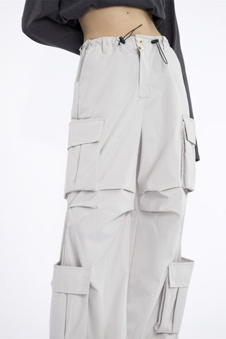 High Waist Drawstring Detachable Cargo Pants