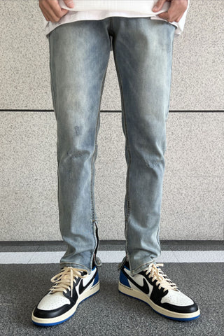 Micro-Torn Stretch Blue Jeans