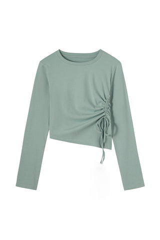 Drawstring Long-Sleeved Shirt