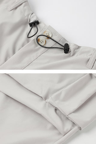 High Waist Drawstring Detachable Cargo Pants
