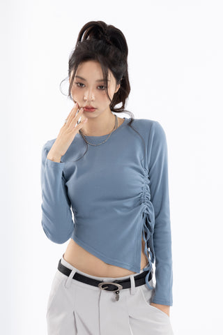 Drawstring Long-Sleeved Shirt